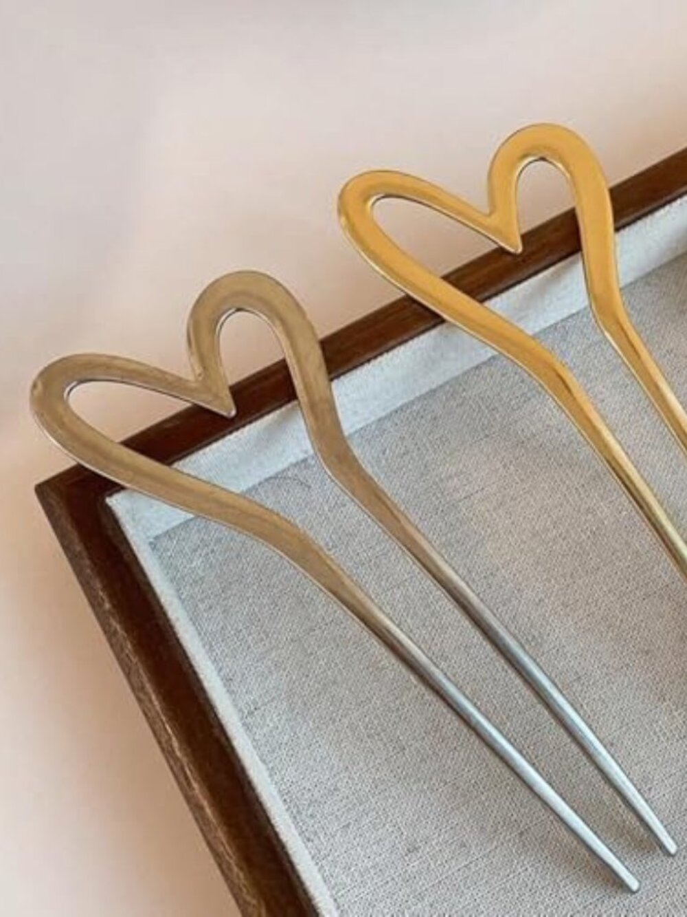U Shaped Hair Pins, 2Pcs Heart Hair Pin, French Hair Pin, Heart French Pin, Hair